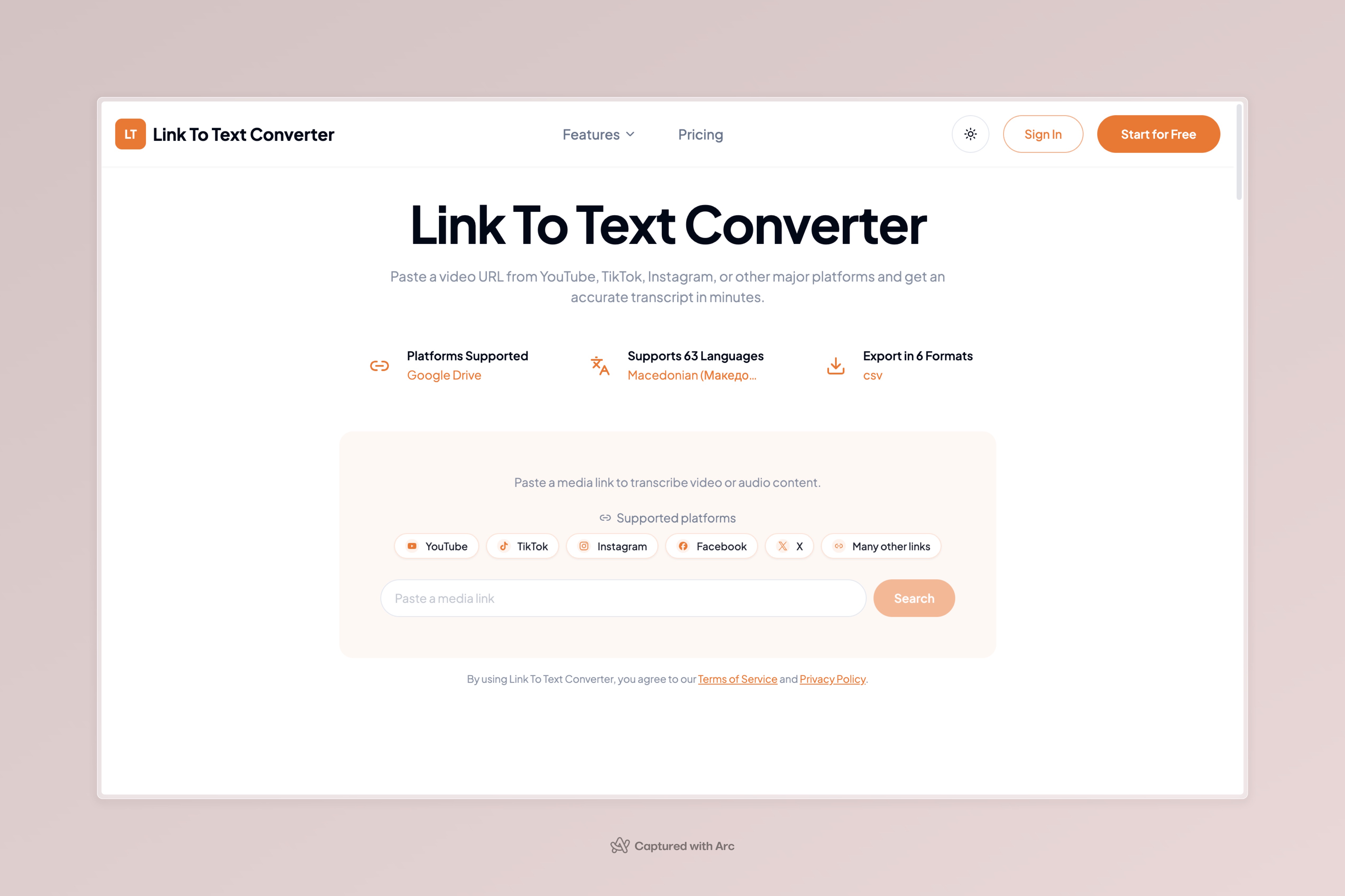 Link To Text Converter
